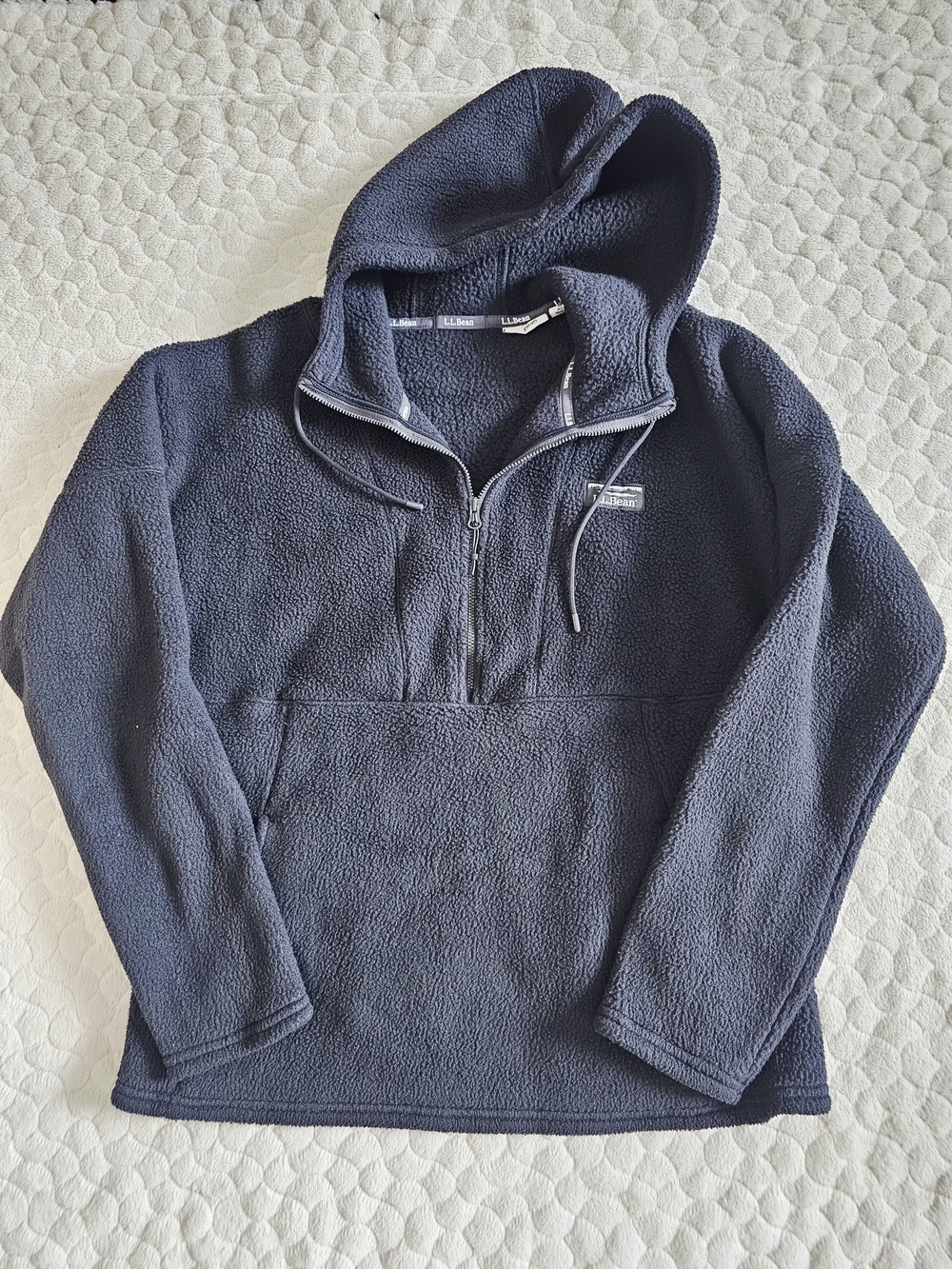 L.L. Bean Navy Fleece Zip-Up Hoodie Black